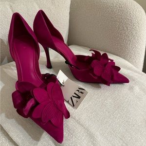Zara Flower Heels Size 41 or 9.5